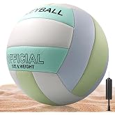 Balones de voleibol de tama&ntilde;o oficial 5: pelota de voleibol de playa con inflador, pelotas de voleibol de poliuretano suave p