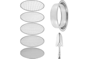 JOKAPY Garden Sieve for Soil and Stones, Soil Sieve Large Heavy Duty Stainless Steel 5 Grid Sizes 1/3/6/9/12mm Interchangeable Meshes, Soil Sifter with Shovel Compost Filter for Sieving Top Soil Garden Stone