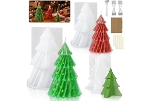 TCCYDM 3 stampi in silicone per Natale, stampo in silicone per albero di Natale, stampo 3D per candele di Natale, stampo in silicone per Natale, stampo in silicone fai da te per artigianato, per candele