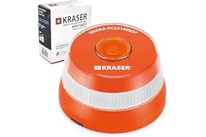 KRASER KRV16IOT Lumière d'urgence V16 Homologuée DGT 3.0 Visible Sûre, Géolocalisation Avancé, Lumière Route Voiture Obligatoire 2026 en ES, carte SIM Données Incluses, Balise Magnétique LED 360°