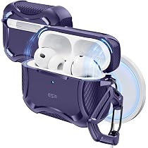 Custodia ESR Per AirPods Pro 3 (2025 USB-C) – Coperchio Magnetico, Compatibile Con MagSafe, Antiurto In Polimero, Angoli Rinforzati, Spia LED Visibile (Serie Cyber, Nero)