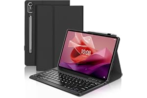 JADEMALL Keyboard Case for Lenovo Tab P12 12.7", Magnetically Detachable Wireless Bluetooth Keyboard with Slim Protective Cover for Lenovo Tab P12 12.7 Inch 2023 Tablet, Black