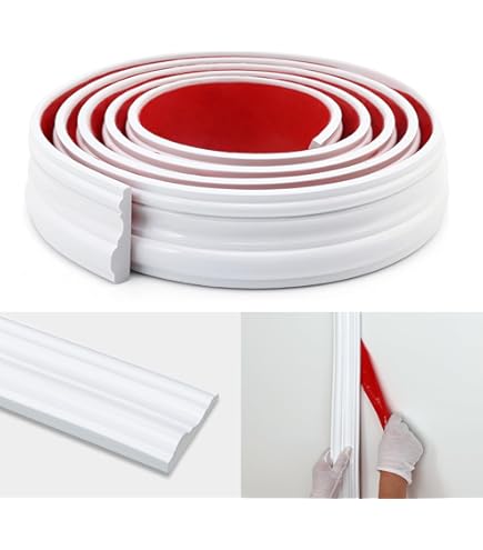 Pre-Finished White MDF Dado Rail & Skirting Board - 115cm, Waterproof, Scratch Resistant, No Painting Needed