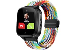 OUTPUTBT Magnetic Watch Strap 16mm for XPLORA Kidzi/Xplora X5 Play/XGO 2/XGO 3 Replacement Children Nylon Cotton Braid for Girl Boy