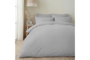 Appletree - Srebrne zestawy poszewek na kołdrę - rozmiar king size (230 x 220 cm) - jasnoszara jednokolorowa pościel na kołdrę - miękka i luksusowa 100% bawełna - styl pościeli hotelowej w kolorze