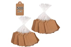 500 stycken prislappar, 4,5 × 2,8 cm för smycken, gåva (brun) | prislappar, hängetiketter, kraftpapper hängetiketter, märketiketter, prisetiketter, presentetiketter