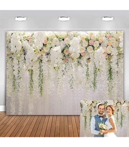 Toile De Fond Mariage Fleur Rose 3x2,5m - Décor Photographie Romantique Valentine Fête Des Mères