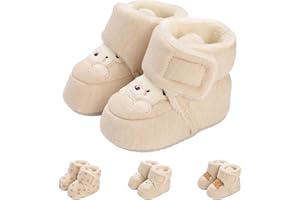Tolaler Stivaletti Neonato Invernali Fodera Addensata in Cotone Stivaletti Caldi per Bambini Cinghie Regolabili con Suola Morbida Antiscivolo Scarpe Neonata 0-18 Mesi