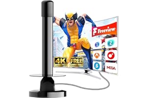 BIGEFEIXU Antena TV Interior 2025 para Smart TV – Recepción 360° con Base Magnética Fuerte, Digital para Interiores Canales de HDTV 1080P 4K Gratuitos,para Todos los Televisores