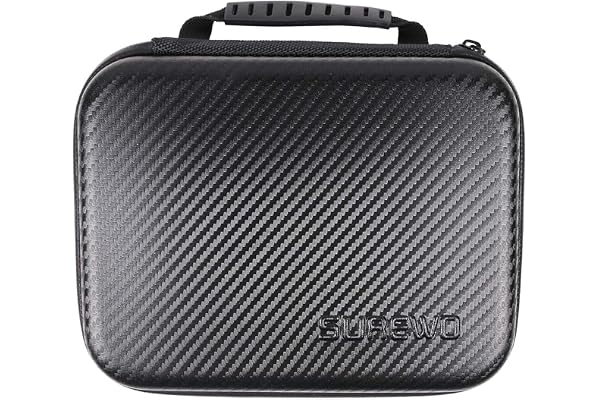 SUREWO Étui de Transport Moyen résistant à l'eau Compatible avec GoPro Hero 13/12/11/10/9/8/7/(2018)/6/5/4 Noir, Sac de Rangement de Voyage pour AKASO/Campark/YI/DJI Osmo Action Camera et Plus