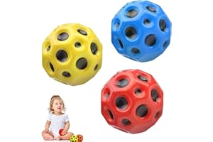 BVSRCP 3 Stück Astro Jump Ball Moon Ball Galaxy Ball, Planeten Hüpfbälle, Poröser Kugelschaumball, Bounce Loch Ball Bouncing Ball Für Kinder Hohe, Für Macht Space Bälle Spielzeug Kinder Party Geschenk