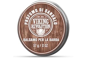 Viking Revolution - Balsamo Barba Uomo - Regalo Uomo - Ammorbidisce e Domina Barba e Baffi con Oli Naturali di Argan & Jojoba, Profumo di Sandalo - 57g