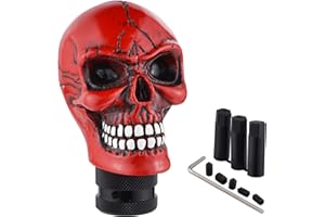 Padaodao Skull Gear Knob Lever Stick Shifter Handle Shift Knobs Car Grip Head Automotive Accessories fit Most Manual Automatic Truck SUV, Red