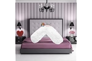 COMFORT COLLECTIONS V Shaped Teddy Cuddles V Pillow Case Soft Back Neck Nursing Pregnancy Support Warm Cosy Pillowcase COLOUR: WHITE