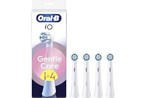 Oral-B Lot De 4 Brossettes De Rechange Gentle Care, AUTHENTIQUES, Blanches, Brossage Le Plus Doux, Conviennent Aux Gencives Sensibles, Brossette Ronde Pour Les Brosses A Dents Electriques Oral B iO