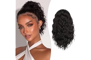 RUWISS Posticci per Capelli di Coda di Cavallo Riccia per Donne nere, 30cm Afro Kinky Sintetico Ponytail Estensione per Uso Quotidiano di Partito, 4#
