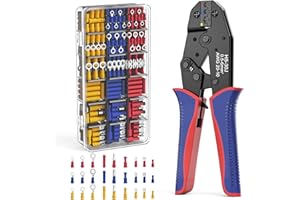SOULEADER Crimpzange Kabelschuhe Set, Kabelschuhzange mit 800 Stück Elektrische Steckverbinder Kabelschuh 0.5-6 mm² (AWG 20-10), Crimpzange Set, Presszange, Krimpzange, Crimpzangen