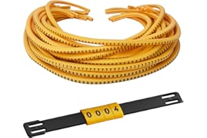 SHUIYUE Marquage de câble, numéro 0 à 9, clip de marquage de câble numérique en plastique, tube de marquage de câble pour numérotation de câble (2000 pièces 1,5 mm²)