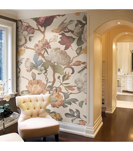 HELLKIT Leaf Peel and Stick Wallpaper Boho Contact Paper 17.3x78.8 Green and Beige Floral