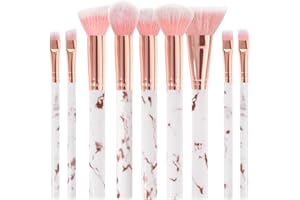 VONSERA 10 Pièces Pinceaux Maquillages, Pinceau de Maquillage Professionnels, Kit Pinceaux Maquillage pour Fond de Teint, Teint et Fard à Paupières