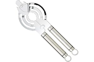 KitchenCraft Professional Ouvre-Tout / Décapsuleur / Ouvre-Boîte Multifonction en Acier Inoxydable, Compatible Majorité Couvercles