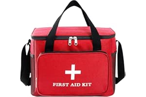 FYting Botiquin de Primeros Auxilios 14L, Viaje, Vacío XXL, Correa Hombro, Mango Cruzado, Impermeable, Hogar, Escuela, Viajes (Rojo)