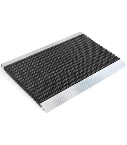 Paillasson Extérieur En Acier Inoxydable Avec Cadre Amovible - Tapis Grille Anti-Salissures 58x38 Cm