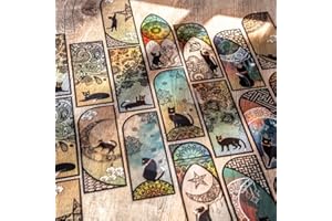 RUNFAR SHOP 6er 3 Motive Lesezeichen set Katz Lesezeichen aus PET Bookmark für Seiten Markierungen Geschenke für Lehrer, Studenten, Buchliebhaber (katz mit Himmel)