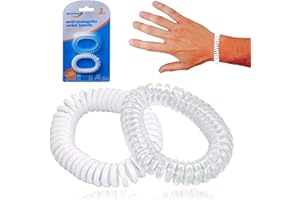 PLAY-TEC White PVC Travel Anti-Mosquito Wristbands - 2 Pack, Non-Irritating & Safe Pest Repellent for Outdoor Protection