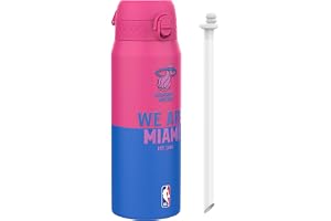 NBA Miami Heat Sport Vattenflaska Med Avtagbart Sugrör, 750ml/24oz, Läckagesäker Vakuumisolerad Dricksflaska, Lätt Att Öppna