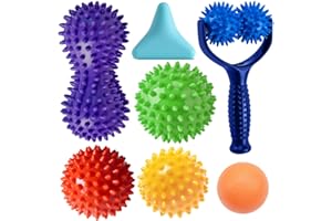 EASJOY Set di sfere da massaggio kit di palline da massaggio a punta di 7-3 misure, palla di arachidi, palla a rullo per mano, massaggiatore a punto di innesco, spiky ball, pallina massaggio piede