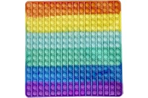 HINGPY Giant It Pop Fidget Toy Large Luminous Bubble Pop Fidget It Juguete sensorial para autismo y alivio del estrés, juguetes enormes (A, talla única), multicolor, 30 * 30cm