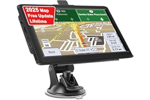 VIRXCIR 7 inch UK Sat Nav for Car, Truck, Car GPS Navigator, with UK Europe Maps, Lifetime Free Updates, Support Postcode Search and Voice Guidance, Speed Camera Alert, Lane Guidance Assist, POI