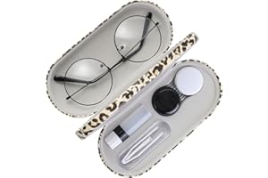 ‎MOKO MoKo Brillenetui, Doppelseitiges Brillenetui mit Spiegel Tragbar Kratzfest Doppeletui für Brillen Sollenbrillen Lesebrillen Kontaktlinsen