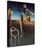 Quadro Su Tela "La Donna Alla Finestra" Salvador Dalí - Poster Arte Stampe, 21x30cm Con Cornice, Per Soggiorno