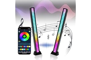 SYLANDA 2 pezzi musica atmosfera ritmo luce 32 RGB colorato cambia colore creativo musica luce LED ricarica USB luce LED ambiente luce vocale pickup ritmo luce per auto party gioco DJ
