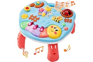 LINFUN KIDS Table Activité Bébé Jouet Musical Enfant 1 Ans Jouet D'éveil Fille Jeux Musicaux Éducatifs Cadeau Bébé Fille Garçon 18 Mois 1 2 3 Ans