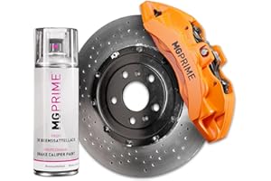 MG PRIME 2K Bremssattellack Fire Orange Sprühdose 2 Komponenten Einschichtlack Autolack schnell trocknend (Farbe ähnlich RAL 2009 Verkehrsorange)