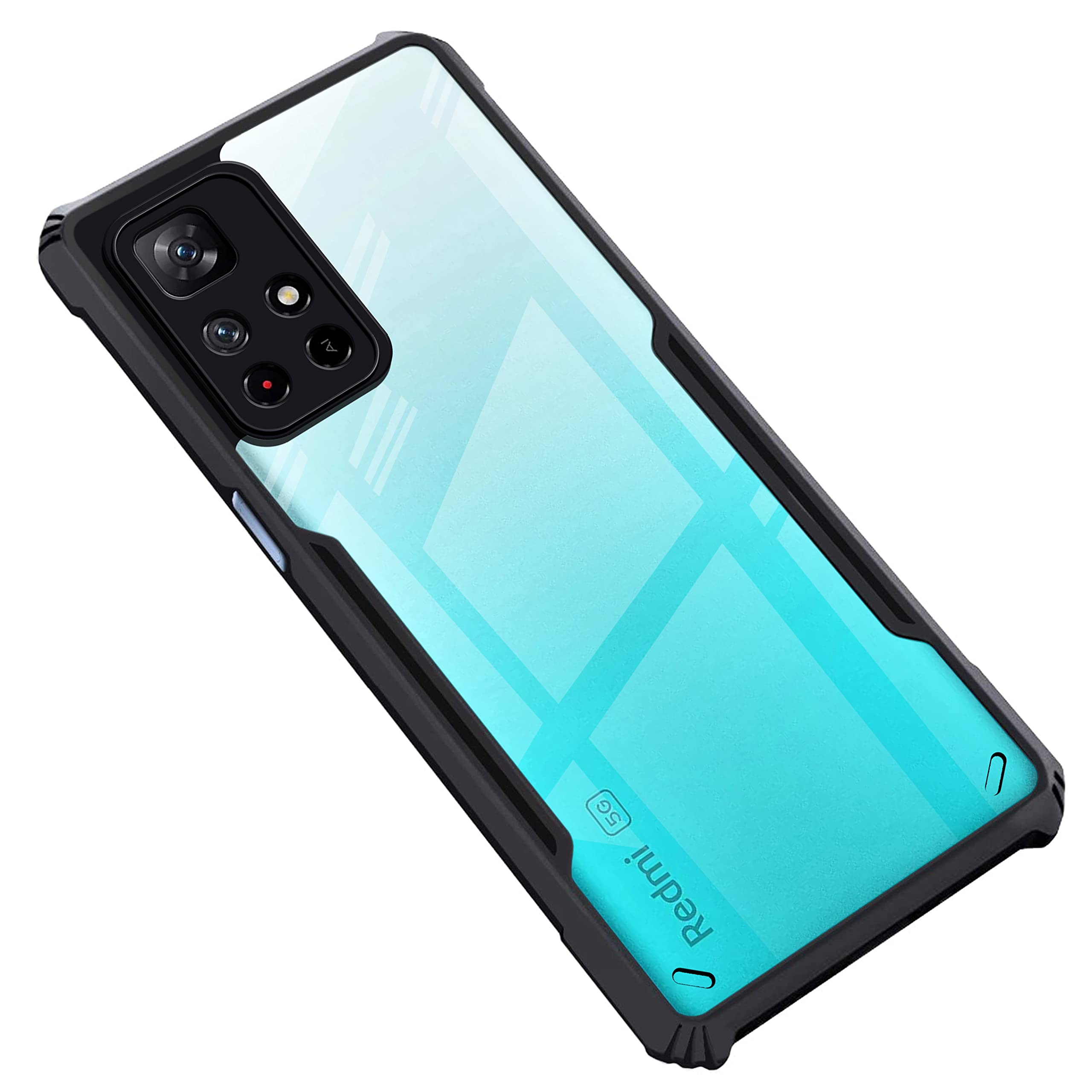 Zapcase Back Case Cover for Mi Redmi Note 11T 5G / Poco M4 Pro 5G | Compatible for Mi Redmi Note 11T 5G / Poco M4 Pro 5G Back Case Cover | Clear Case with Camera Protection | (TPU + PC | Matte Black)