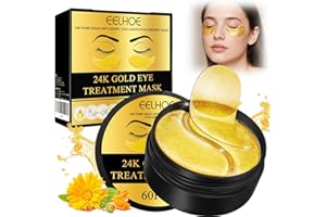 OKALABANDEE 60 Unidades Parches para Ojos con Oro 24K,para Reducir Bolsas y Ojeras, Hidratante de Larga Duración Hacer Que La Piel De Los Ojos Esté Firme,Efecto Lifting y Firmeza