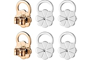 Aysatogc PCS Earring Lifters Backs, Earring Backs for Droopy Ears Adjustable Anti-Sensitive Secure Large Earrings Backing for Heavy Earrings(Silver)
