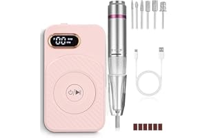 PERMUST Ponceuse pour Ongles, 45000Rpm Lime a Ongle Electrique, Ponceuse Manucure, Ponceuse Ongle Semi Permanent, Ponceuse Ongle Portable pour Polissage, Enlèvement des CallositéS, Pedicure