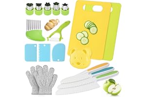 LUXECOVE Kit de Sécurité pour Couper les Fruits et Légumes - Ensemble de 18 Pièces pour Enfants 2 Ans et Plus