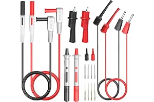 Greluma 8 St Multimeter Testledningssats, Digitala Multimeterkablar med Krokodilklämmor och Minigrabber Testkrokklämmor Testsonder för Multimeter, Voltmeter, Klämmätare