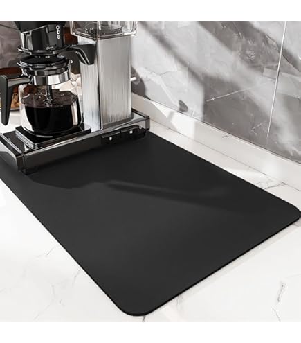 Morbuy Tapis Égouttoir Machine à Café, Beige Impression