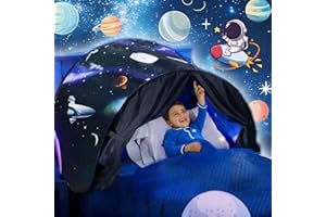 Funnyhomestyle Dream Bed Tents for Boys Girls, Foldable Magic Game Tent for Children, Pop up Sleep Tent for Kids Bedroom, Children's Playrooms, Christmas Birthday Gifts (Space)