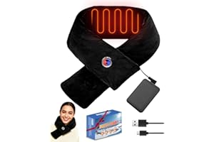 TORLAIST Heated Scarf for Women with 5000mah Power Bank, 3 Heat Levels Heated Scarf for Men, USB Rechargeable, Ultra Soft Material Heated Neck Scarf Warmer, Gift for Women, Men, Camping, Cycling