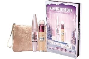 ‎MAYBELLINE Maybelline New York Make Up in The City Geschenkbox Lash Sensational Mascara Very Black + Der Löscher Concealer Nude 02 + Kosmetiktasche