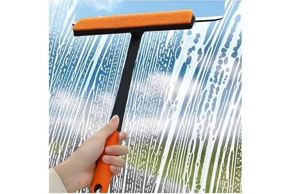 Wipsor 3 in 1 Glass Cleaner Wiper Double-Sided Brush & Sponge 360° Foldable Handle for Windows, Car Glass, Kitchen, Floor & Mirror Cleaning