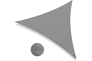 IOAOI Sun Shade Sail 2x2x2m Triangle Awning Canopy, Waterproof Shade Sail Garden Canopy, 95% UV Block with Free Rope, Triangular Sun Sail for Outdoor, Patio, Yard, Pergola, Balcony, Party (Grey)